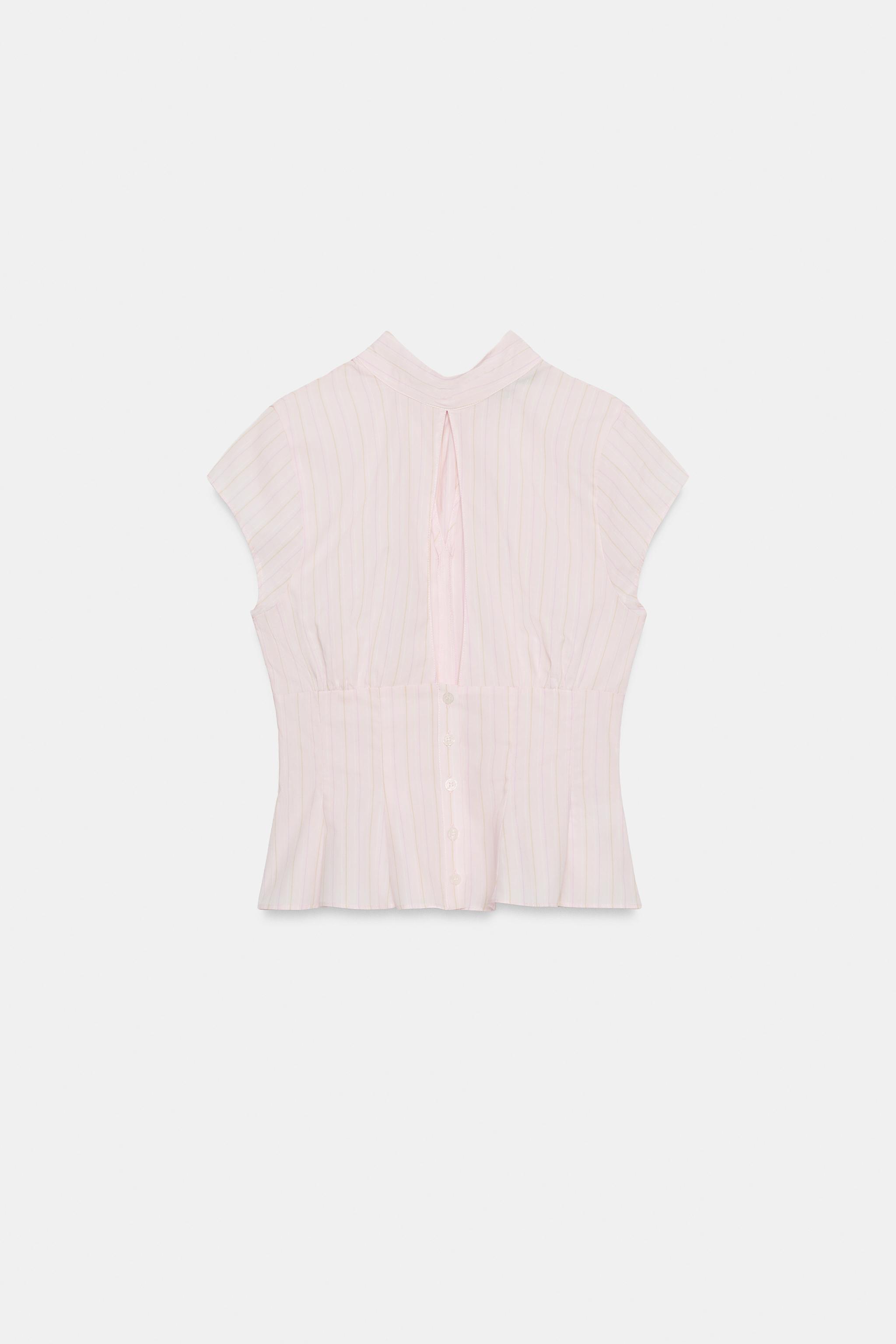 POPLIN TOP WITH TIE OPENING